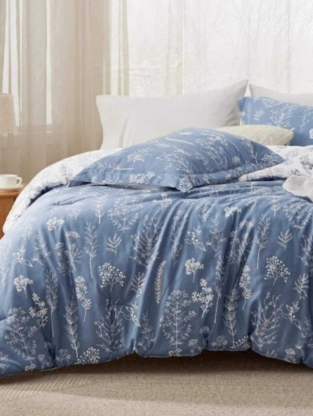 REVERSIBLE COMFORTER SET-2PC-TWIN/XL TWIN-INFINITY BLUE